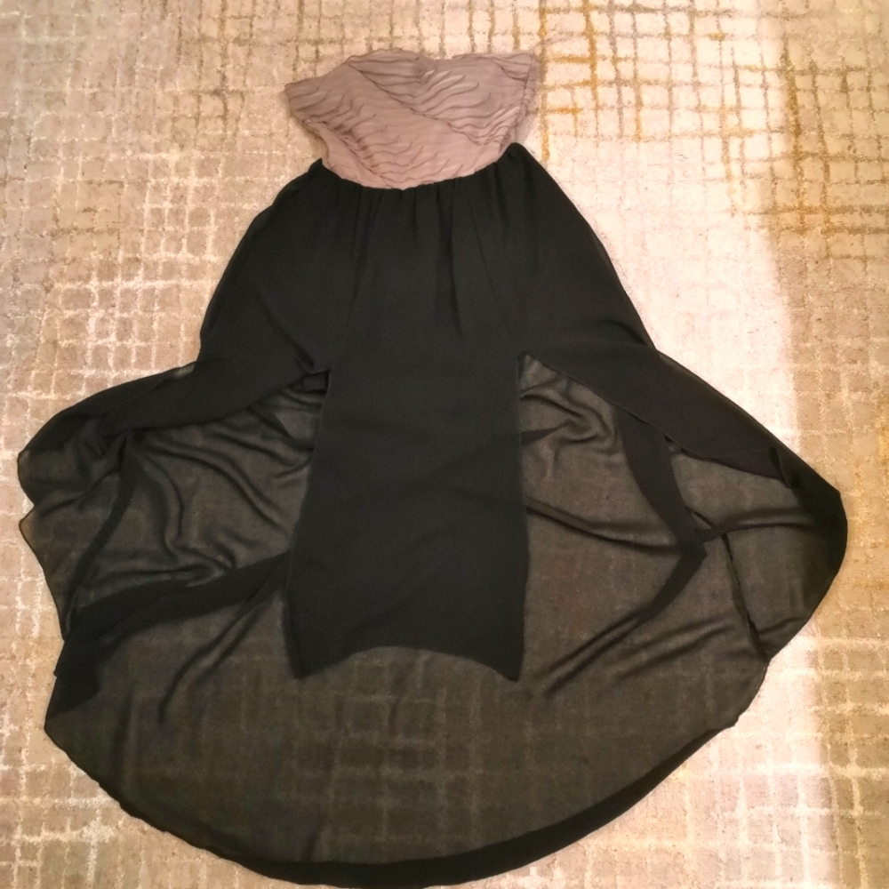 High low double slit dress